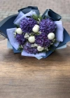 White Peony Purple Hydrangea Bouquet