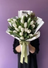 White Tulip Eucalyptus Bouquet