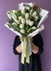 White Tulip Eucalyptus Bouquet