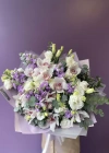 Orkideli Beyaz Lila Buket
