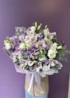 Orkideli Beyaz Lila Buket
