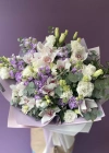 Orkideli Beyaz Lila Buket
