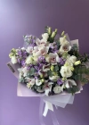 Orkideli Beyaz Lila Buket