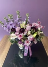 Fragrant Arrangement with Lilac Carnations in a Vase
