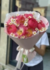 Coral Peony Daisy Bouquet