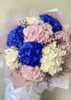 Blue Pink White Hydrangea Bouquet