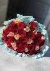 Kırmızı Somon Ekvator Gül Buketi