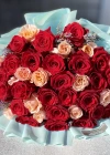 Kırmızı Somon Ekvator Gül Buketi