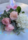 Ortanca Pembe Gül Buketi