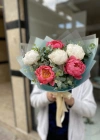 Peony Coral White Bouquet