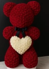 Red White Rose Giant Teddy Bear