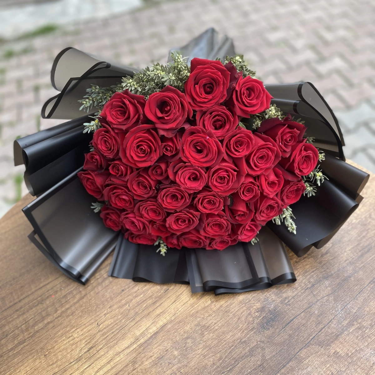 Black Red Rose Bouquet