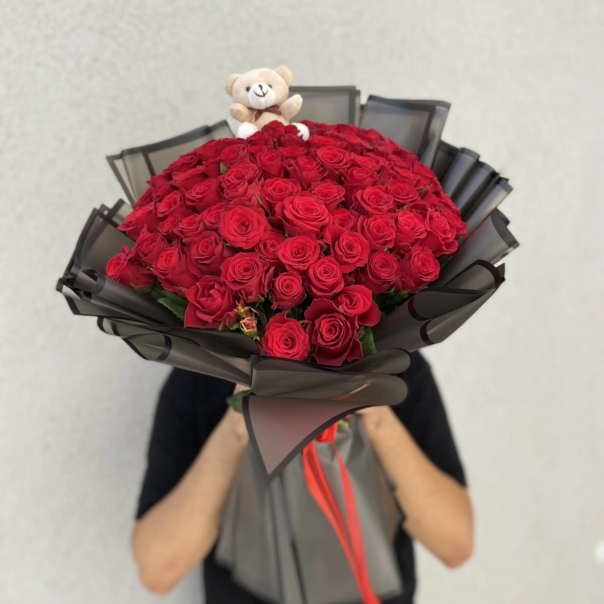 Ayıcıklı Red Rose Bouquet