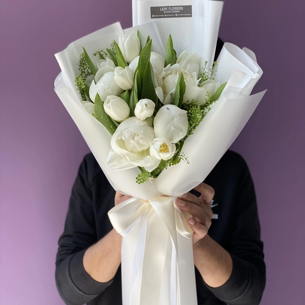 White Peony Tulip Bouquet