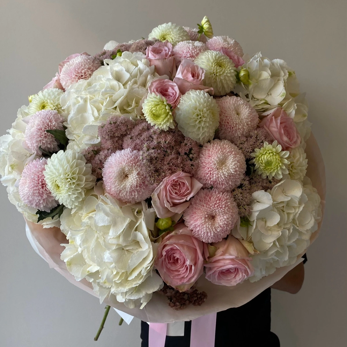 White Pink Bouquet with Hydrangeas