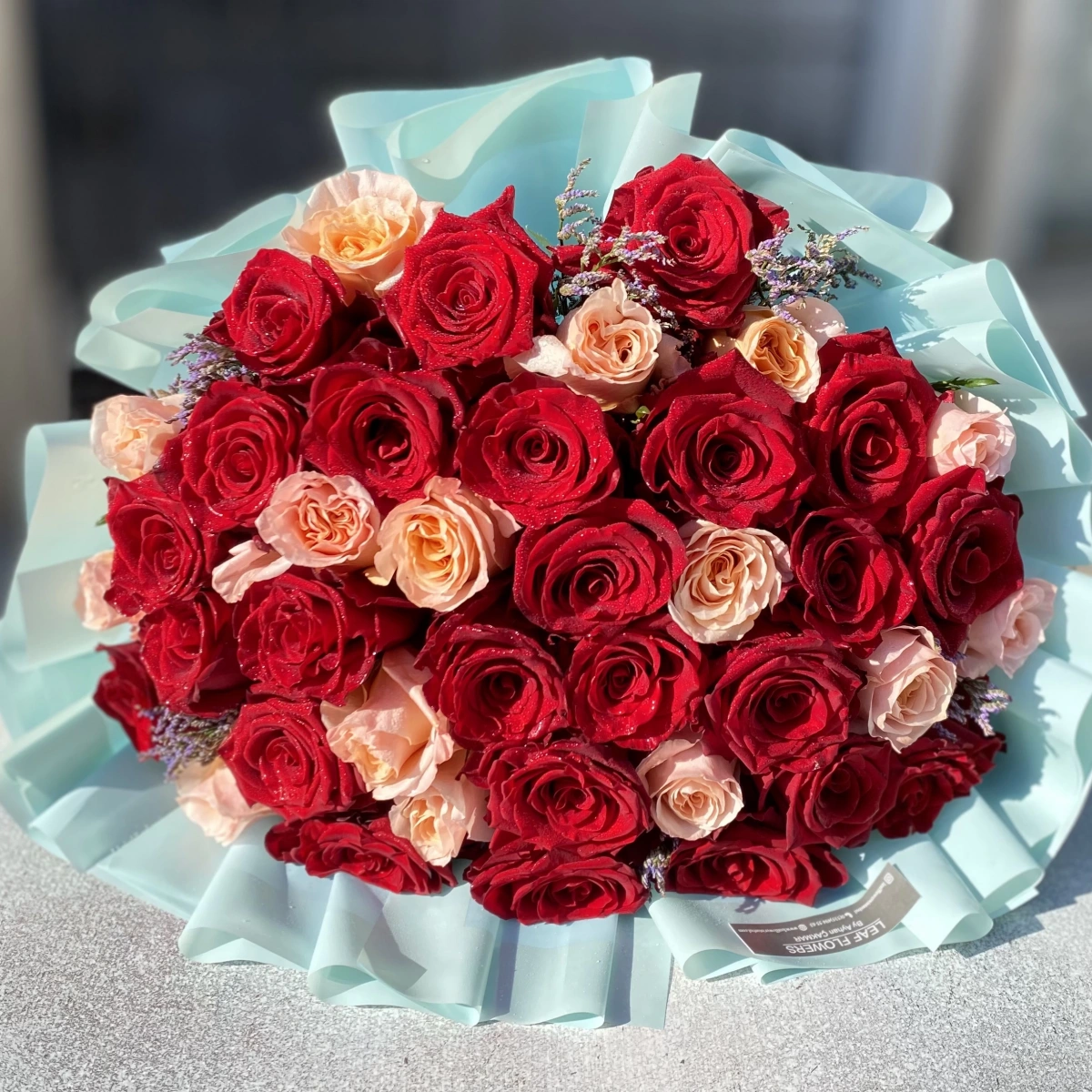 Red Salmon Equator Rose Bouquet