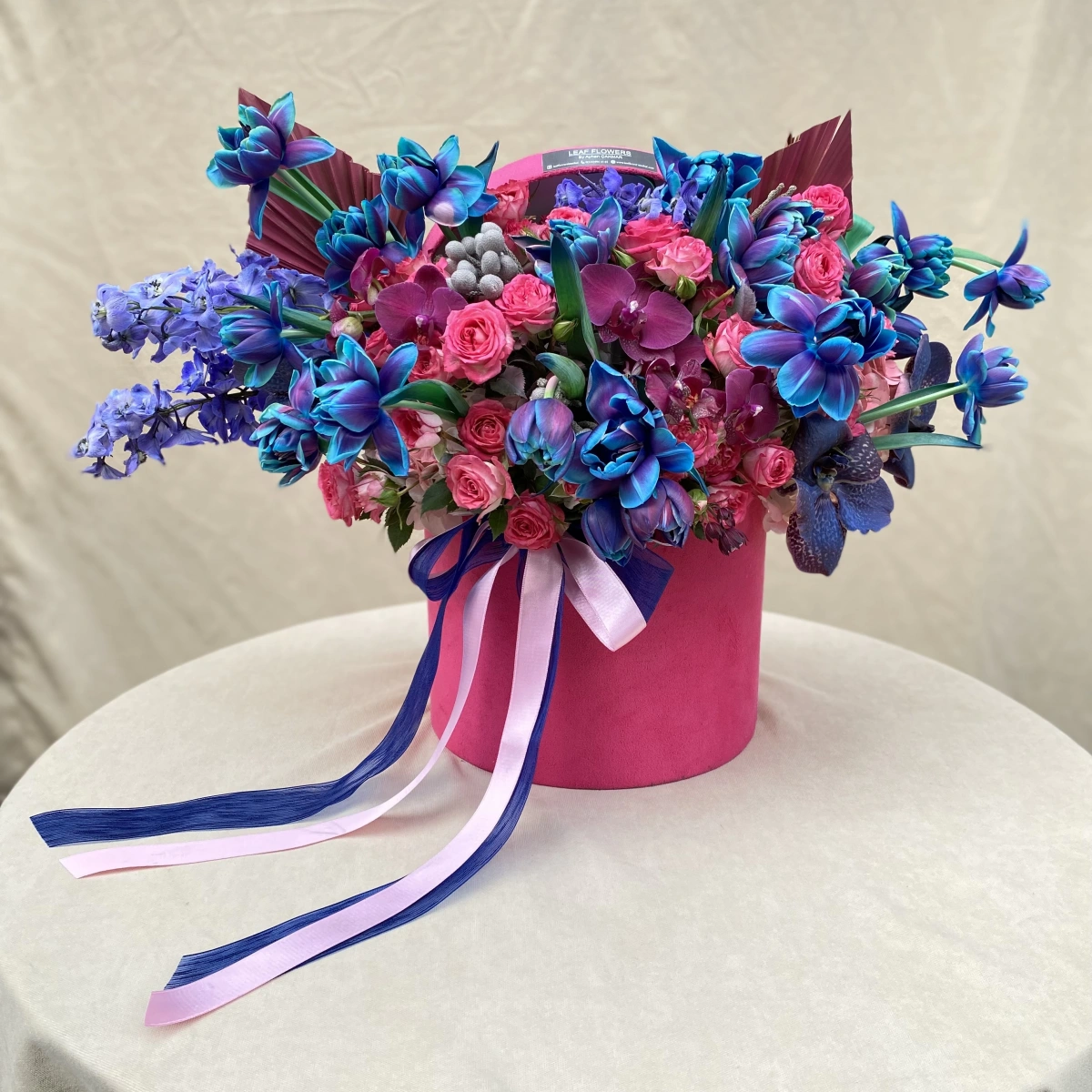 Boxed Galaxy Tulip Fuchsia Arrangement