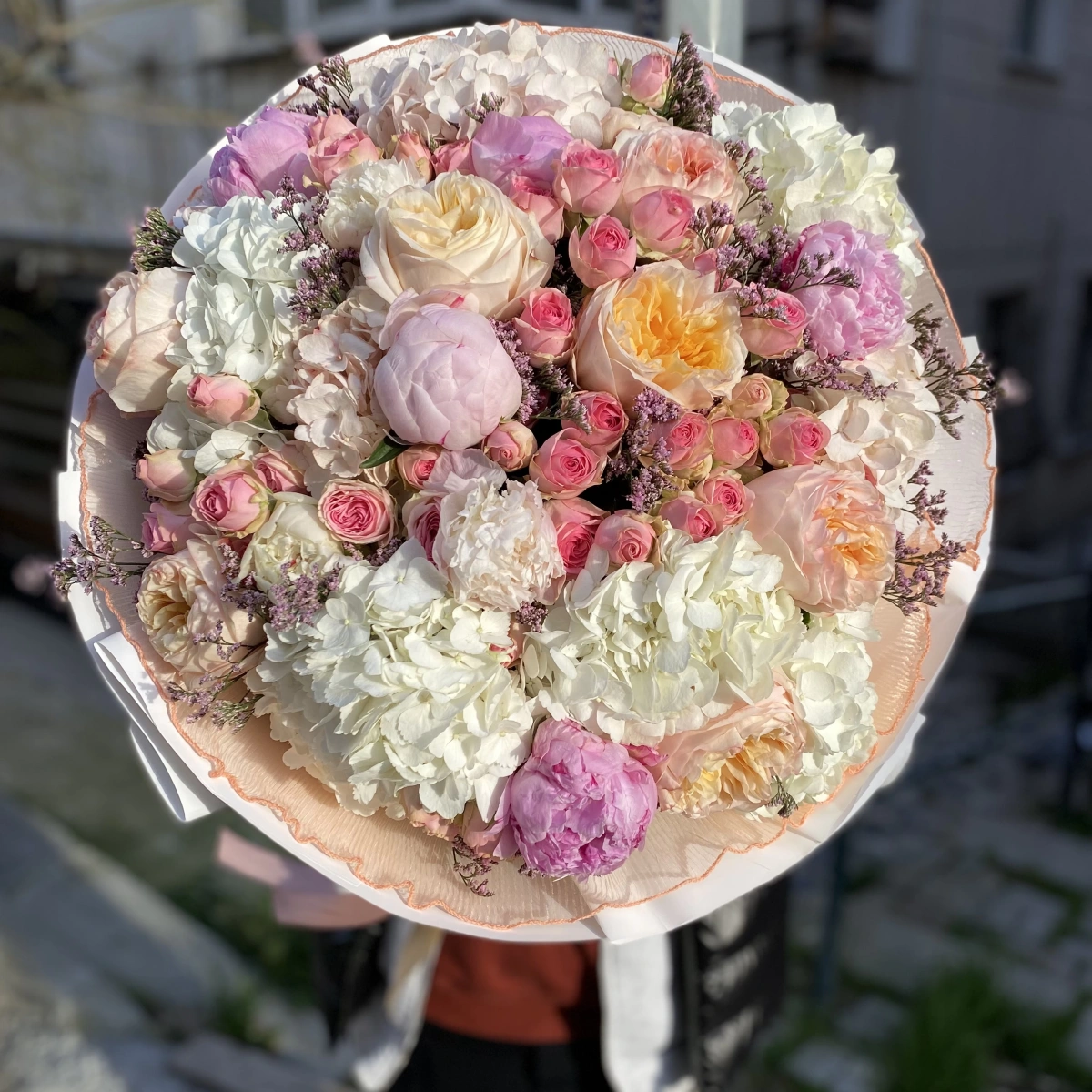 Peony, Hydrangea, and Rose Bouquet