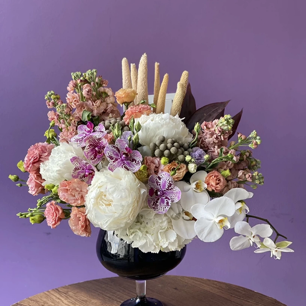 Large Arrangement with Orchids, White and Salmon