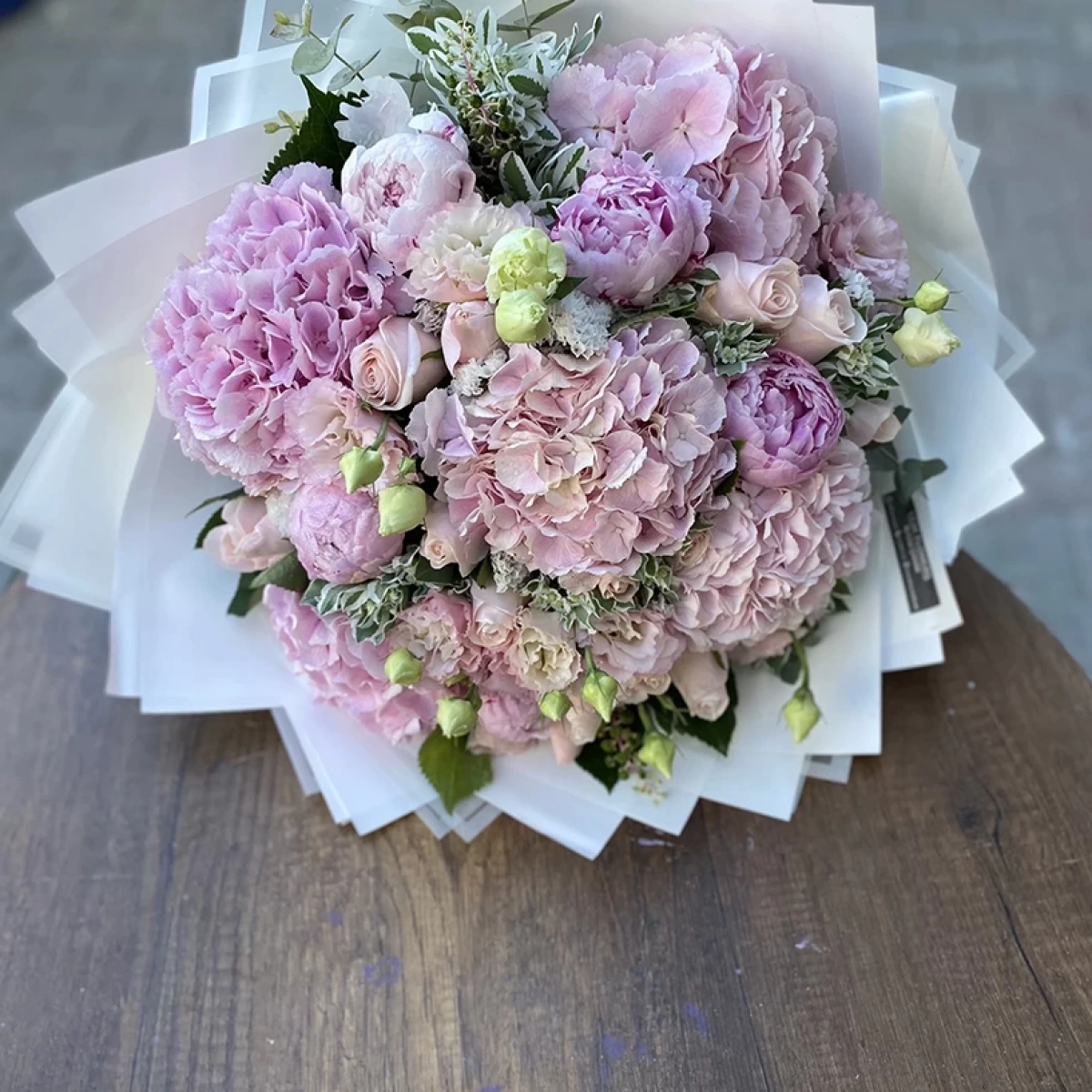 Peony Hydrangea Rose Mixed Pink Bouquet
