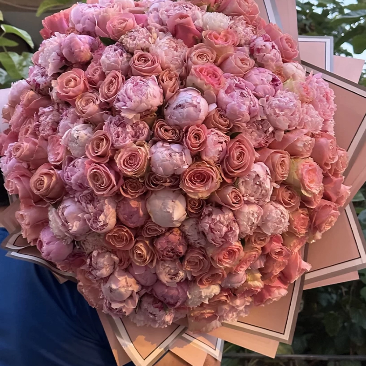 Pink Peony Hermosa Rose Bouquet