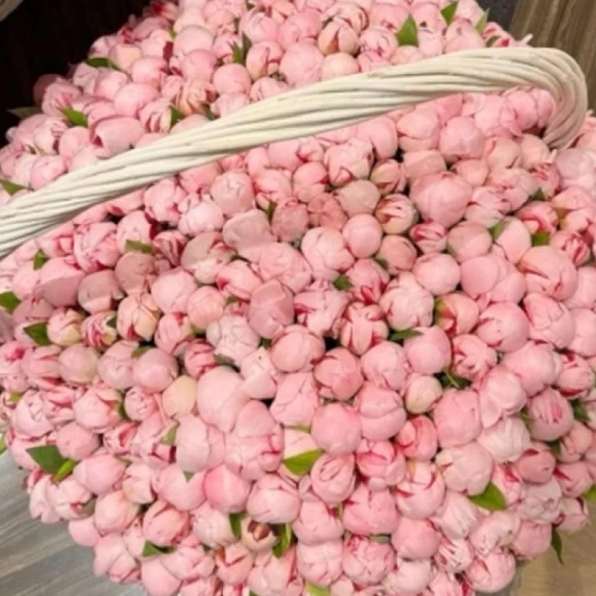 401 Pink Peonies in a Basket