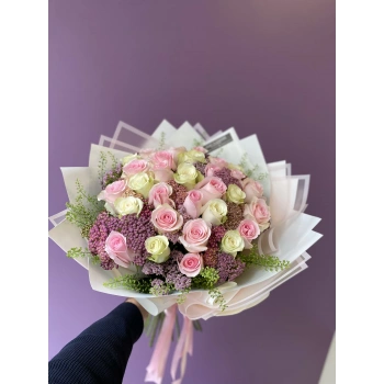 Pink White Kenya Rose Bouquet