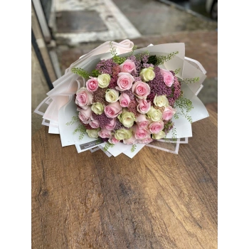 Pink White Kenya Rose Bouquet