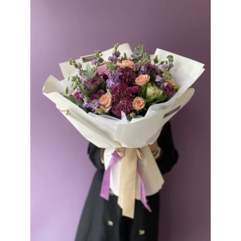 Salmon Lilac Spring Bouquet