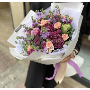 Salmon Lilac Spring Bouquet