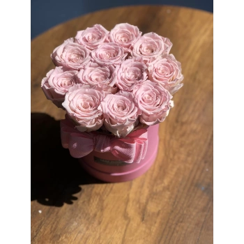 Boxed Pink Preserved Rose