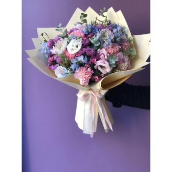 Blue Pink Spring Bouquet
