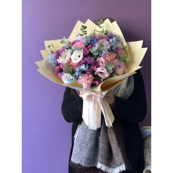 Blue Pink Spring Bouquet