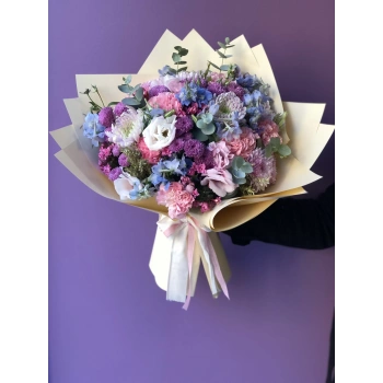 Blue Pink Spring Bouquet