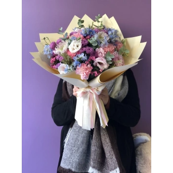 Blue Pink Spring Bouquet