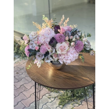 Arrangement with Pink Hydrangeas