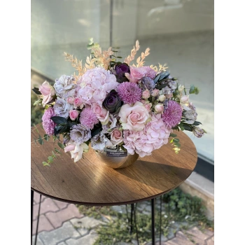 Arrangement with Pink Hydrangeas