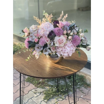 Arrangement with Pink Hydrangeas