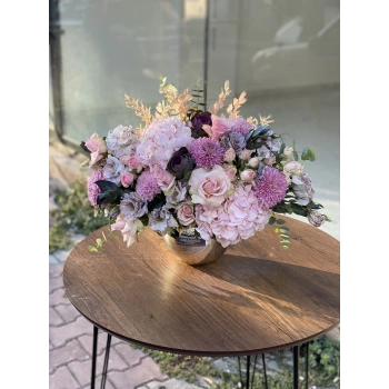 Arrangement with Pink Hydrangeas