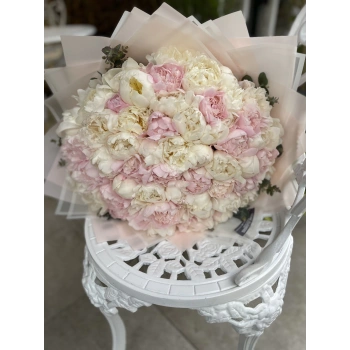 Large Pink White Peony Bouquet