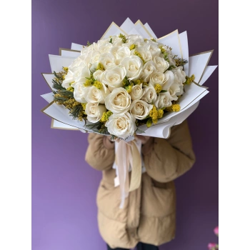 White Yellow Rose Bouquet
