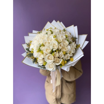 White Yellow Rose Bouquet