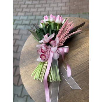 Pink Tulip Orchid Bouquet