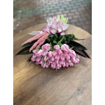 Pink Tulip Orchid Bouquet