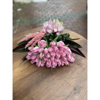 Pink Tulip Orchid Bouquet