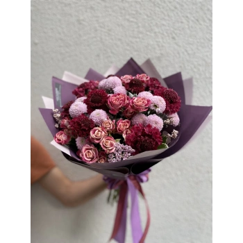 Bordo Lila Bahar Buketi