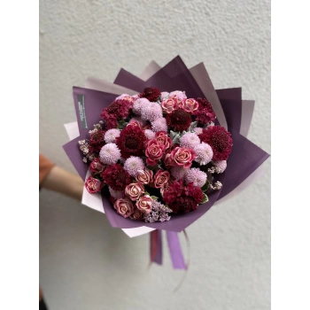 Bordo Lila Bahar Buketi