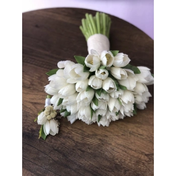 White Tulip Bridal Bouquet