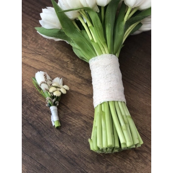 White Tulip Bridal Bouquet