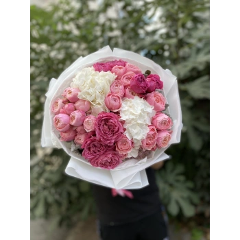 Peony Rose Hydrangea Colorful Bouquet